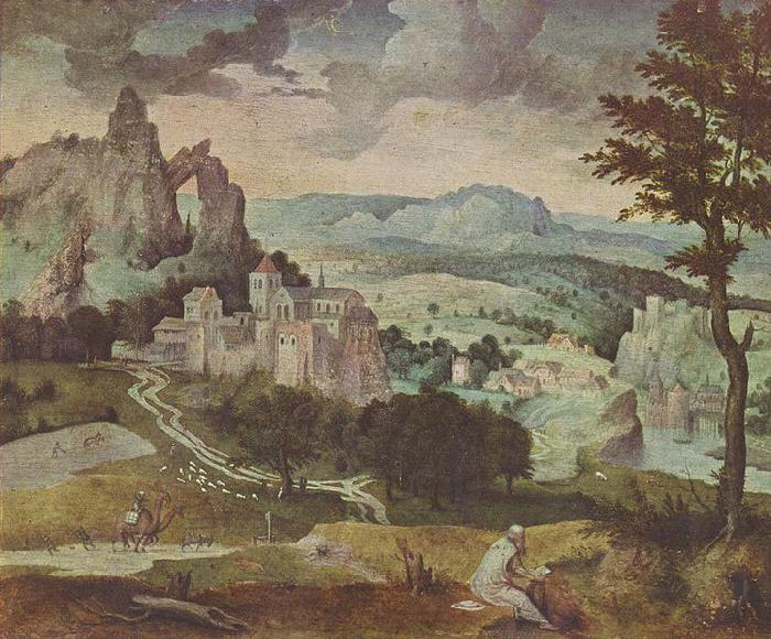 Cornelis Massijs Hl. Hieronymus in einer Landschaft oil painting picture